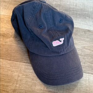 Vineyard Vines Navy Cap with Pink Embroidery